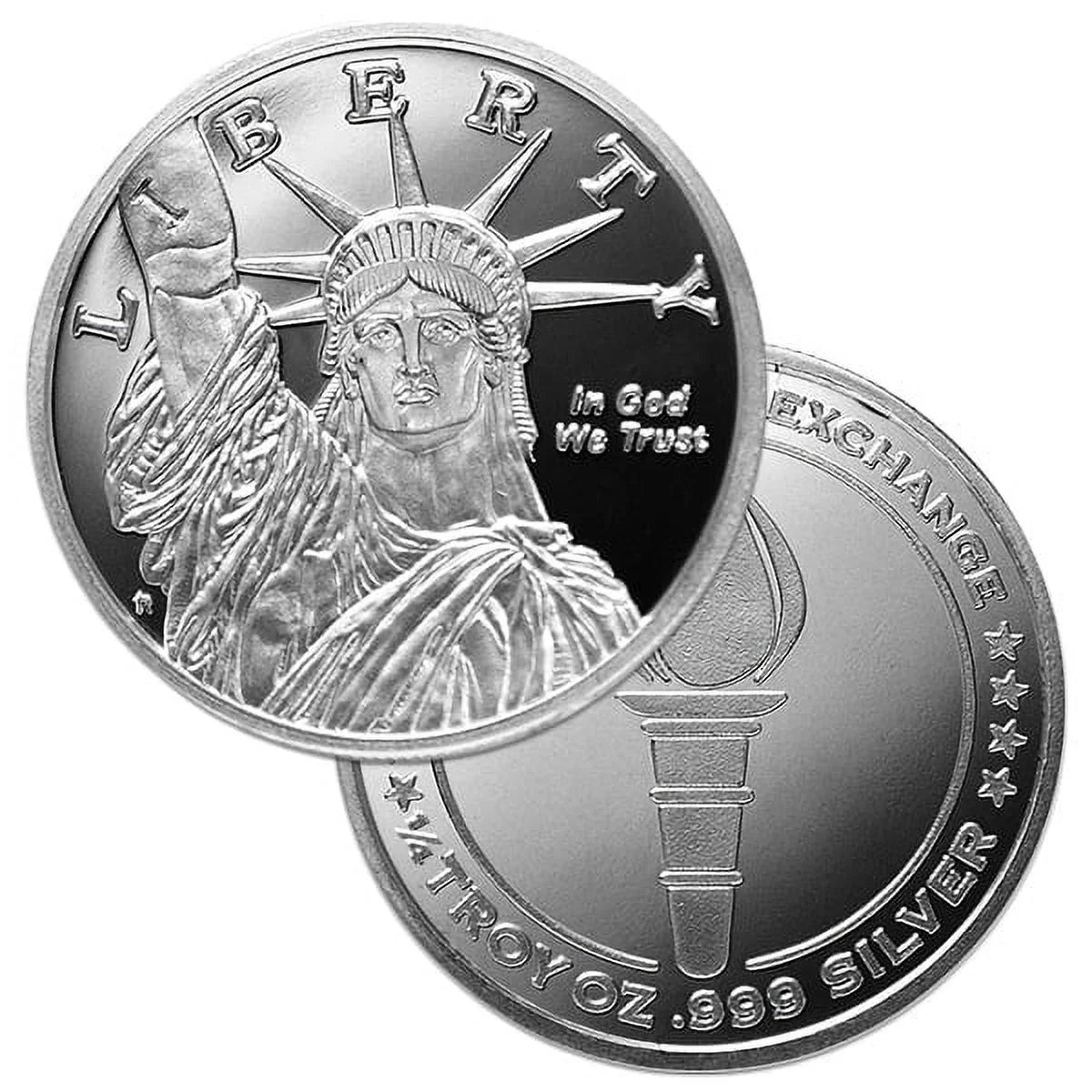 1/4 Troy Oz STATUE of LIBERTY Silver Round, .999 Pure Bullion Masters Coins