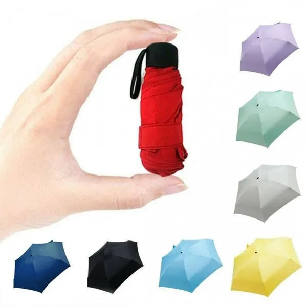 Fashion Mini Pocket Compact Sun Anti UV 5 Umbrella Folding Rain Windproof Travel