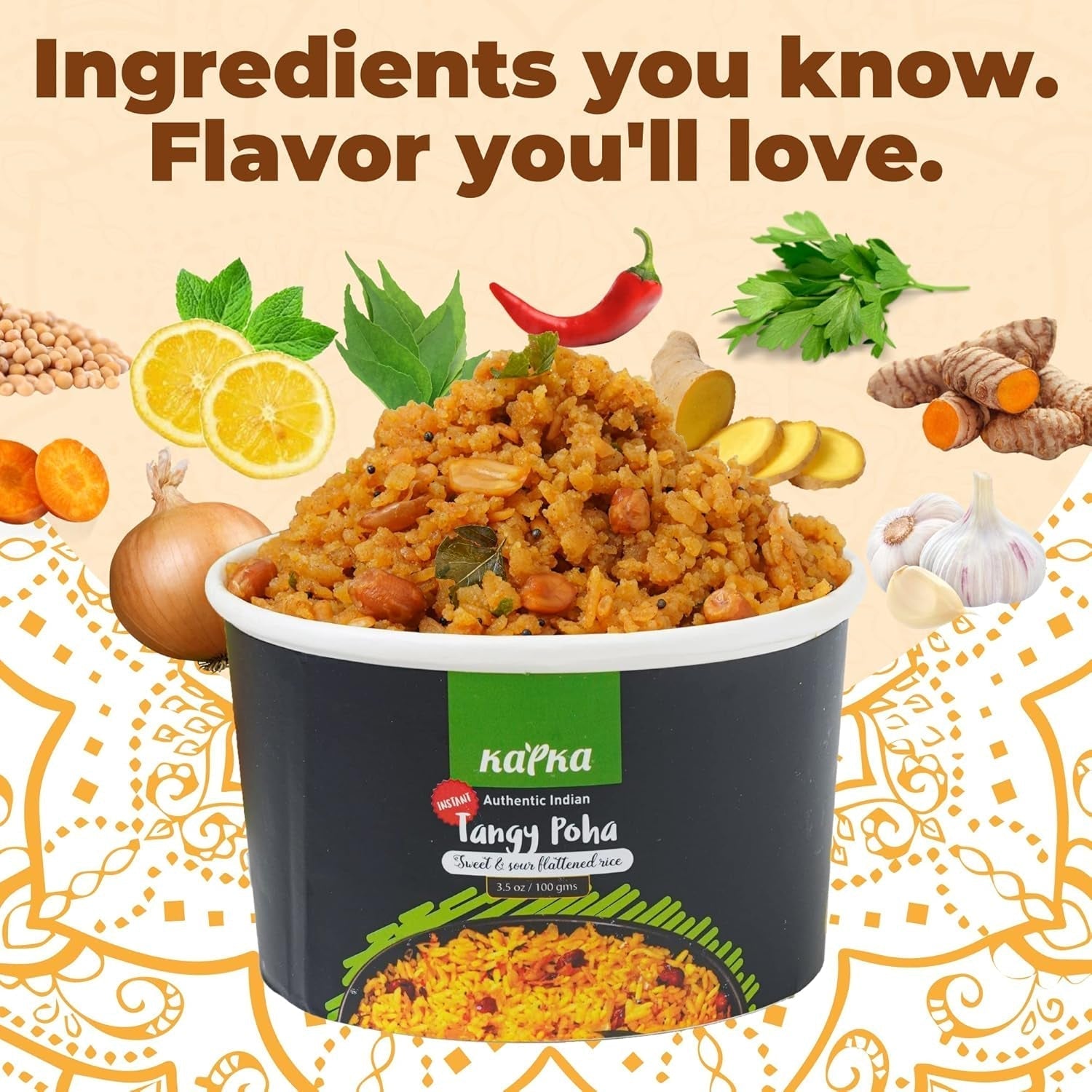 Assorted Variety Indian Meals - 5 Pack - Ready to Eat Authentic Vegan Prepared Food - Just Add Water - Microwaveable Plant-Based Snacks for Breakfast, Lunch, Non-Gmo, No Additives - 3.5Oz Each
