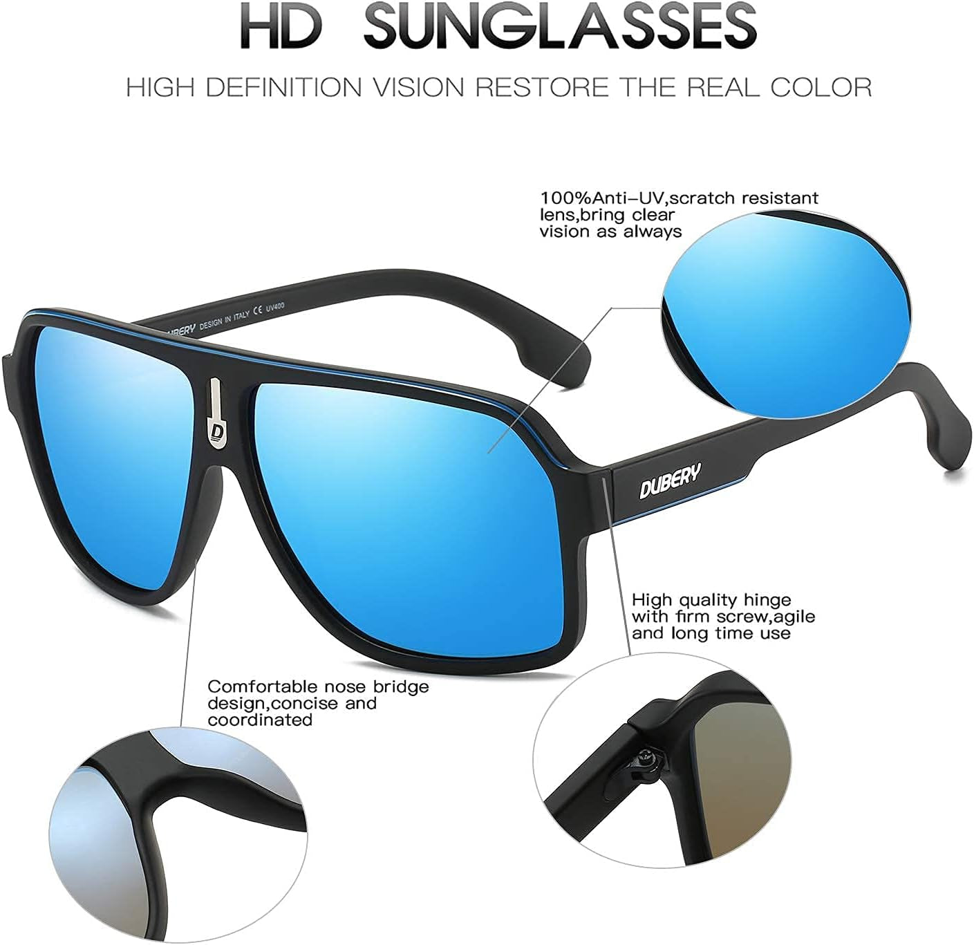 Mens Oversized Aviator Sunglasses Classic Large Polarized Lens Shades D103