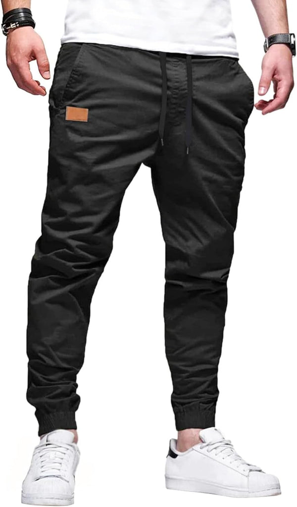 Joggers for Men Cotton Drawstring Chino Cargo Pants Hiking Outdoor Twill Track Jogger Sweatpants
