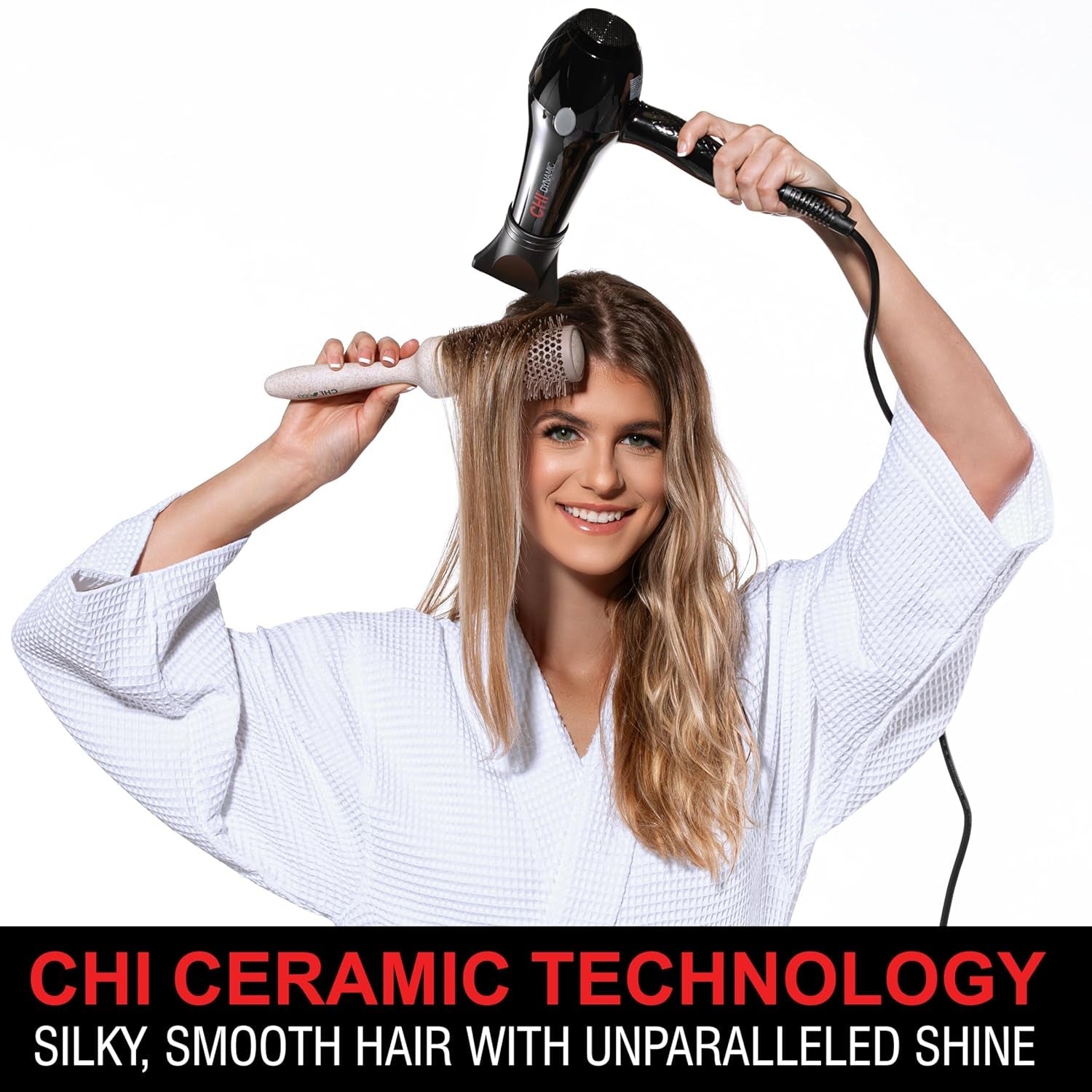 Dynamic Hair Dryer, Blow Dryer for Smooth & Voluminous Hair, Comb-Attachment & Air Concentrating Nozzle for Faster Styling, Low Noise