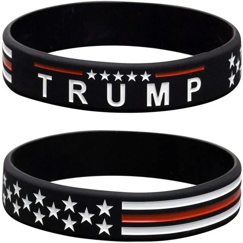 1 Pcs Hot Donald Trump Keep America Great TRUMP 2020 USA Election Silicone Bracelet with Wrist Band