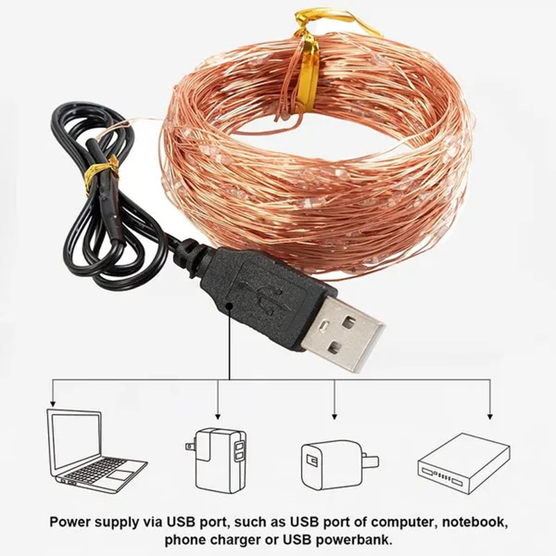 2/5/10/20M Christmas USB LED String Lightt Garland Outdoor Indoor Home Christmas Decoration Fairy Light Led Strip
