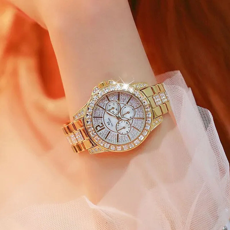 Fashion Women Watches Luxury Brand Watch Bracelet Quartz Diamond Rose Gold Ladies Wrist Watches For Women Wristwatch montre femme