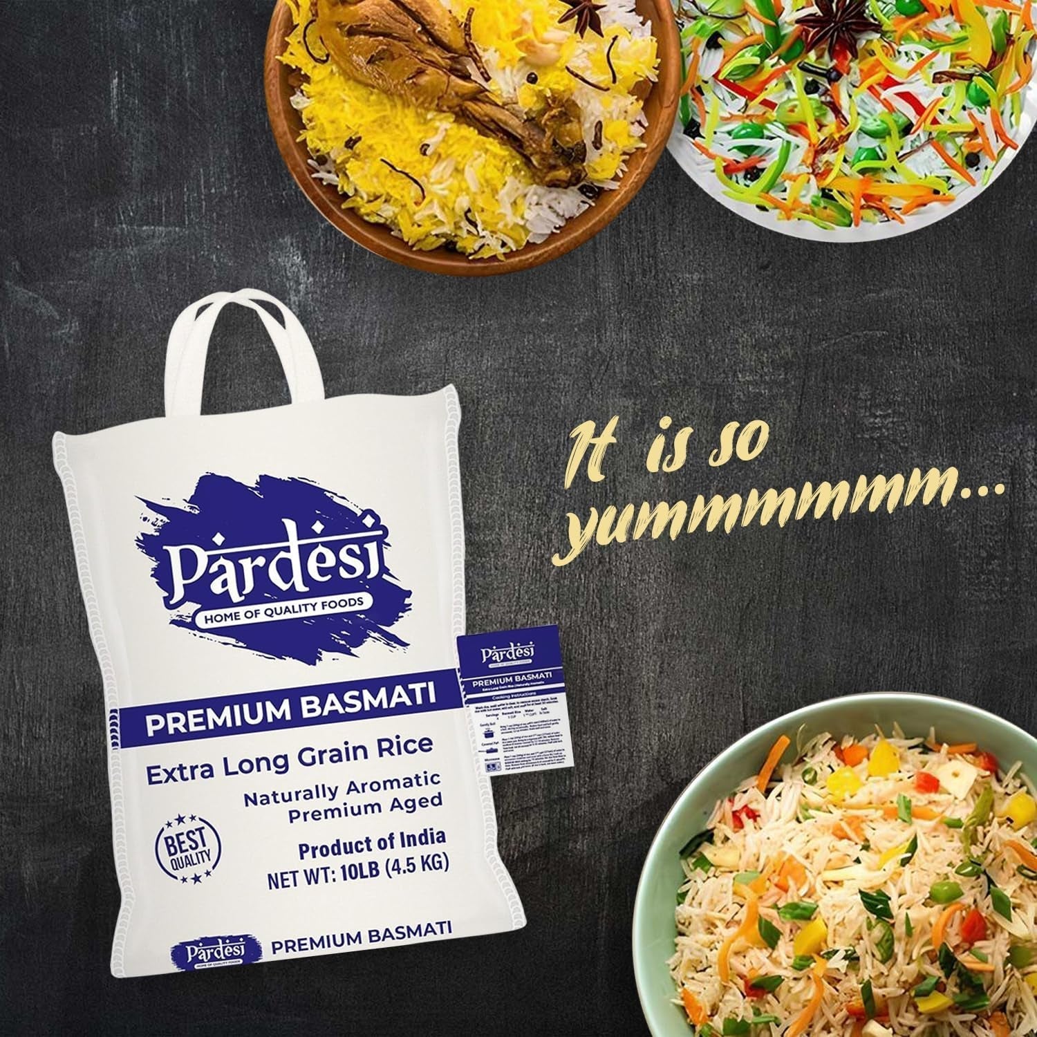 Premium Extra Long Grain Basmati Rice 4LB - Aromatic Taste - Conveinet Packaging