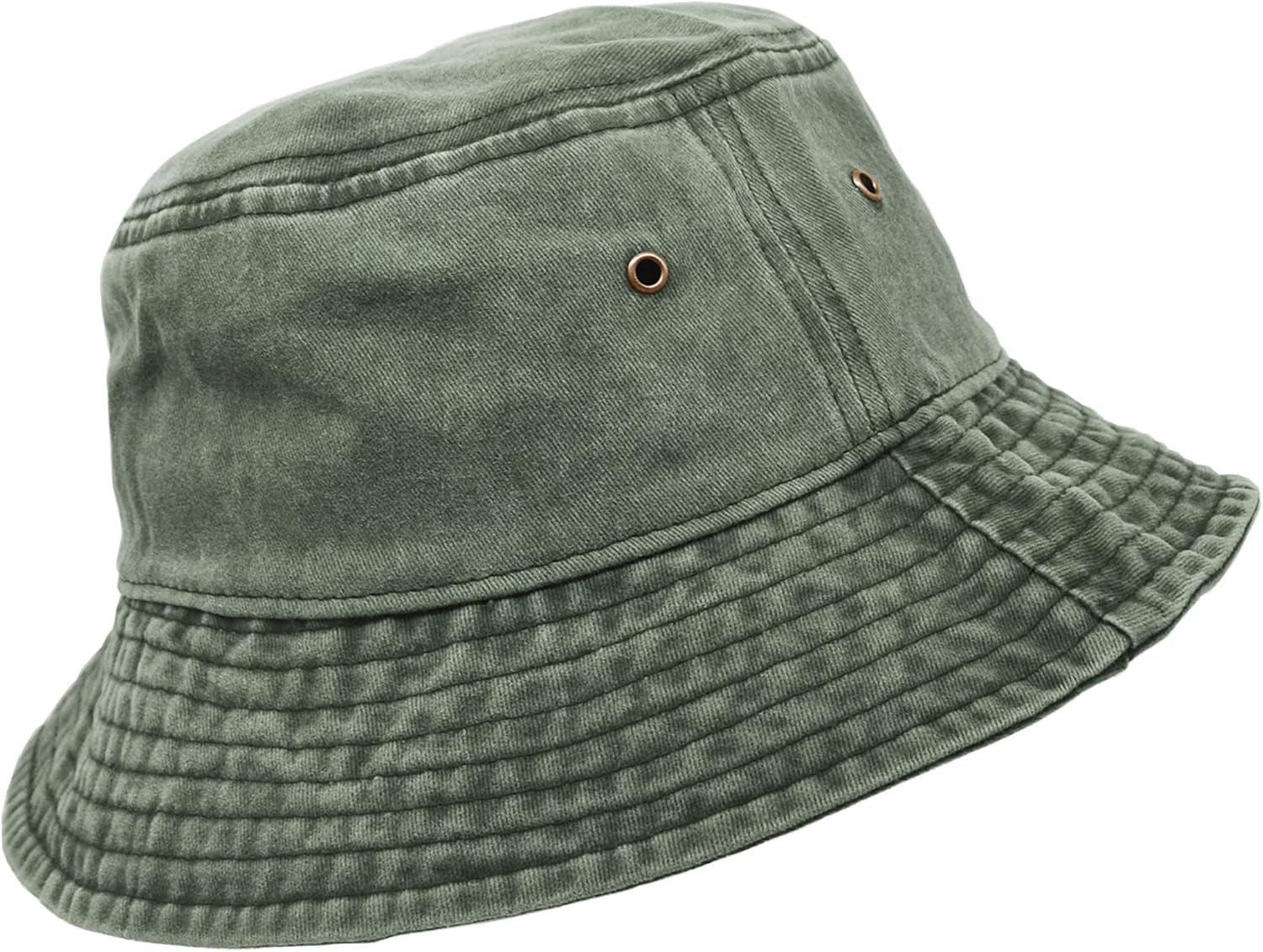Bucket Hat, Wide Brim Washed Denim Cotton Outdoor Sun Hat Flat Top Cap for Fishing Hiking Beach Sports