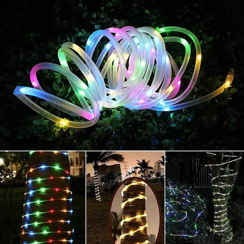 Battery Powered Rope Lights LED Fairy String Lights with Remote Control Garden Tube Lighting Strings Christmas Holiday Decoration