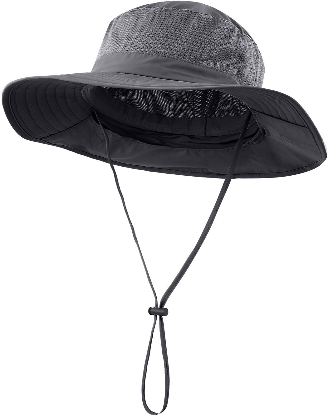 Outdoor UPF50+ Mesh Sun Hat Wide Brim Fishing Hat with Neck Flap Sun Hat for Men Women