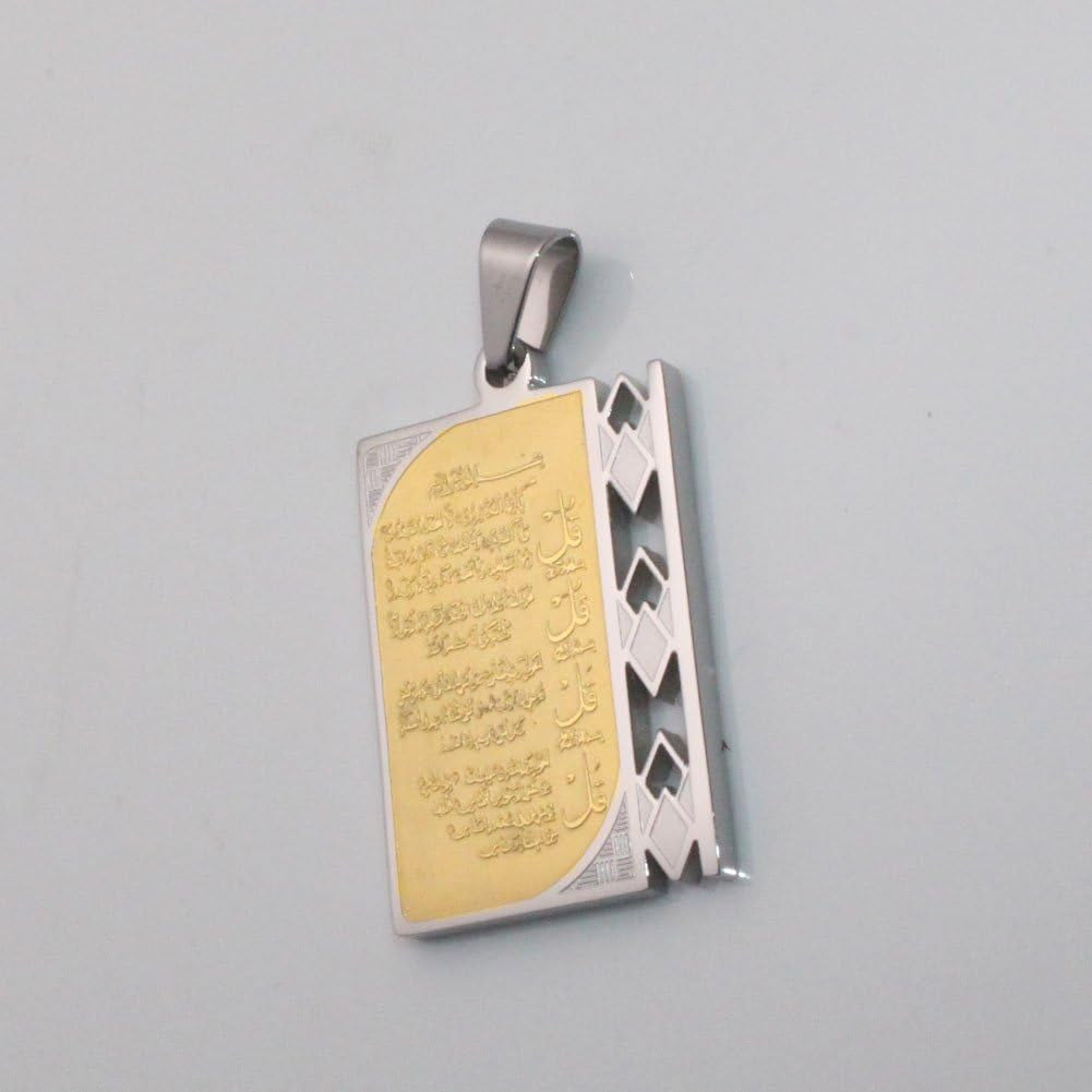 Four Qul Suras 60 Cm Chain Stainless Steel Necklace Islam Muslim Allah Jewelry