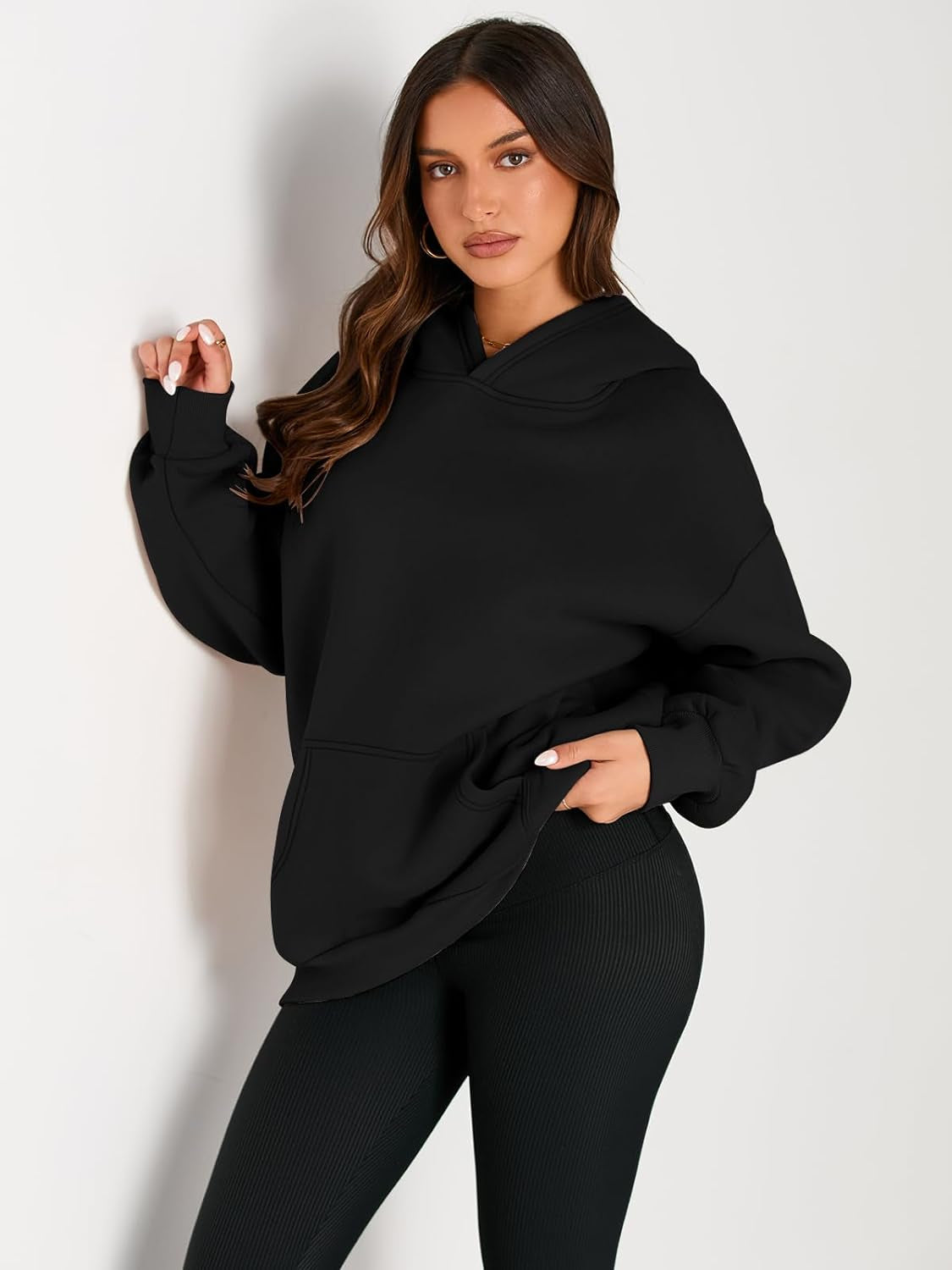 Womens Oversized Hoodies Fleece Sweatshirts Sweaters Spring Outfits 2025 Pullover Fall Winter Clothes
