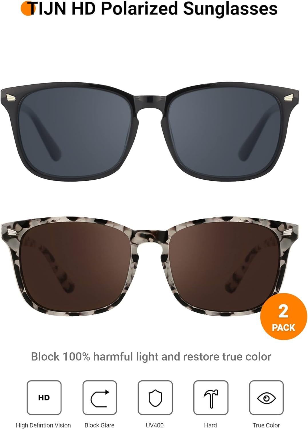 Polarized Sunglasses for Women Men Classic Trendy Stylish Sun Glasses 100% UV Protection