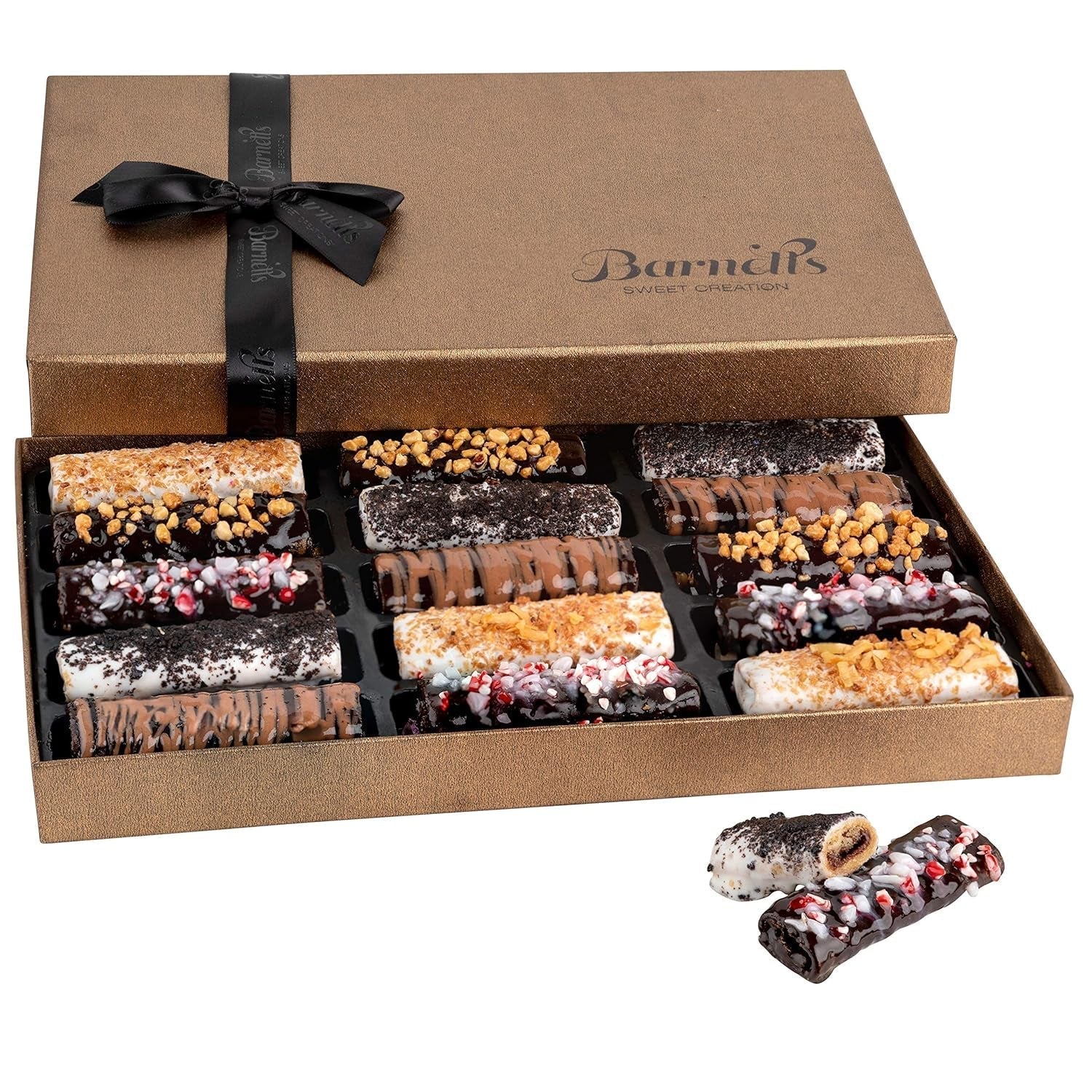15 Crepe Valentines Cookies Gift Box, Gourmet Chocolate Covered Cookies Gift Basket, Sweet Treats for Food Delivery, Gift Ideas for Men, Women, Grandma, Grandpa