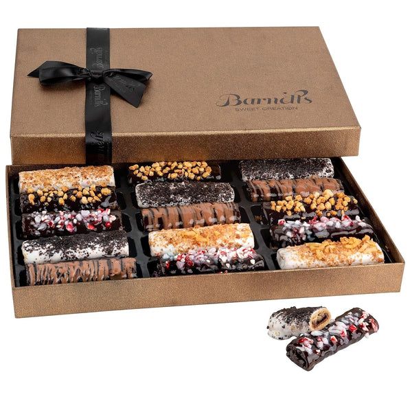 15 Crepe Valentines Cookies Gift Box, Gourmet Chocolate Covered Cookies Gift Basket, Sweet Treats for Food Delivery, Gift Ideas for Men, Women, Grandma, Grandpa