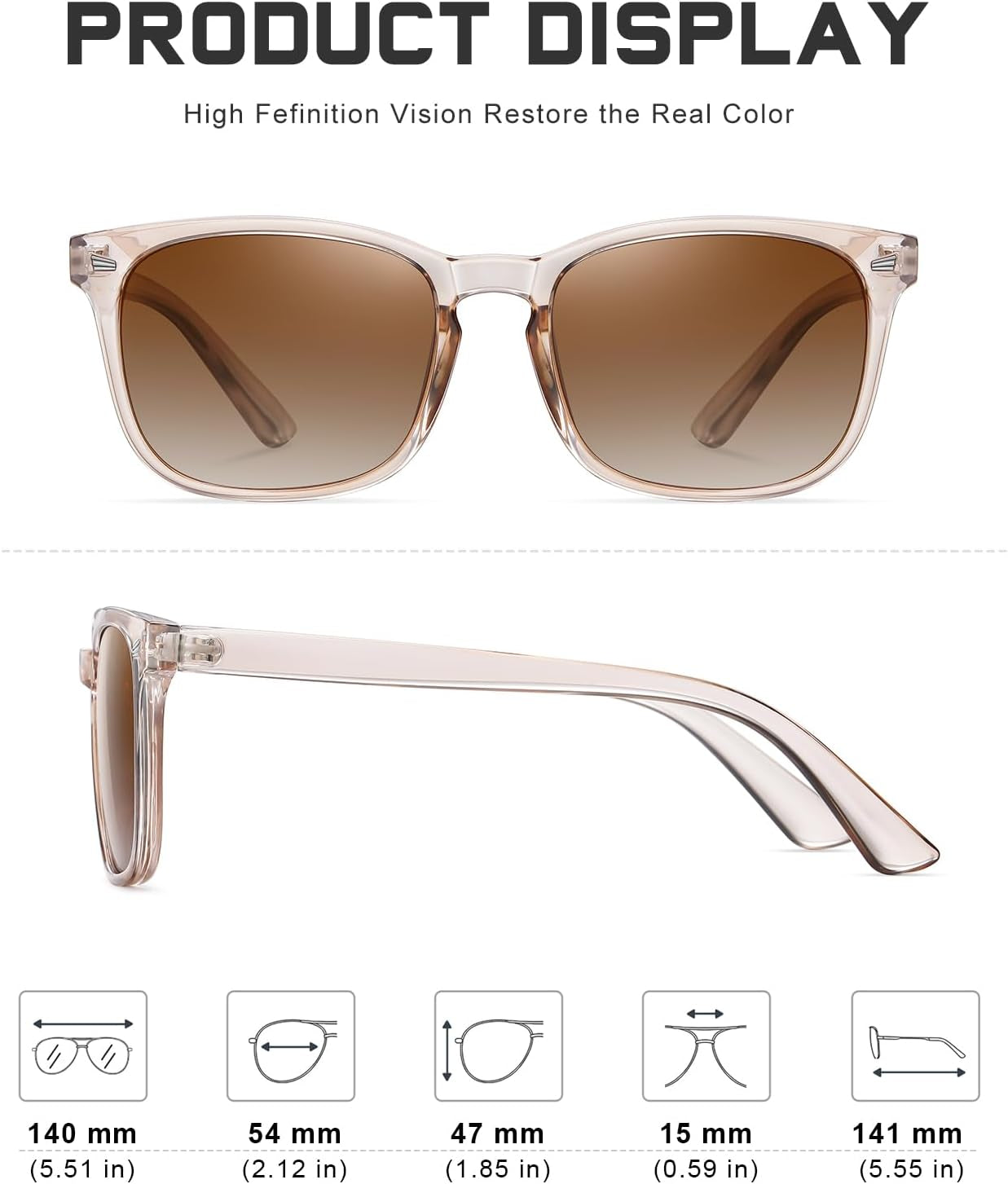 Polarized Sunglasses for Women and Men Classic Trendy Sun Glasses with 100% UV Protection
