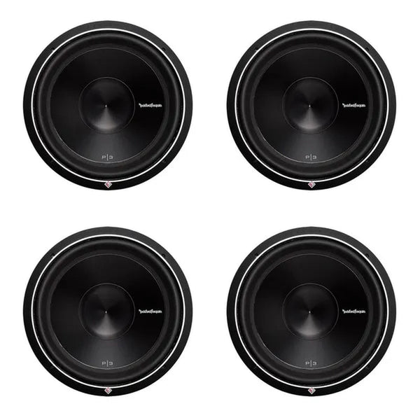 Rockford Fosgate 15" 1200 Watt 2-Ohm Car Audio Subwoofer Sub P3D215 (4 Pack)