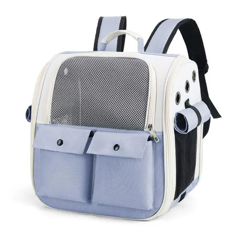 Pet Carrier Backpack Small Medium Dogs Cats Large Space Fits Up To 20 Lbs Pets Foldable Backpack Safety Lock Zipper Breathable Mesh Travel Hiking