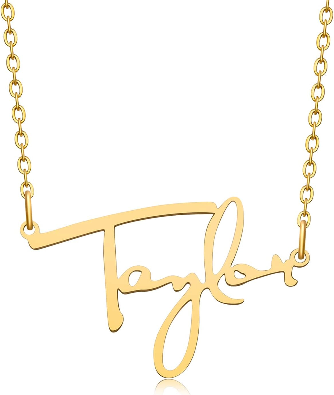 Signature Necklace Gold Name Pendant Inspired by Album Women Stainless Steel Necklace Choker for Fans