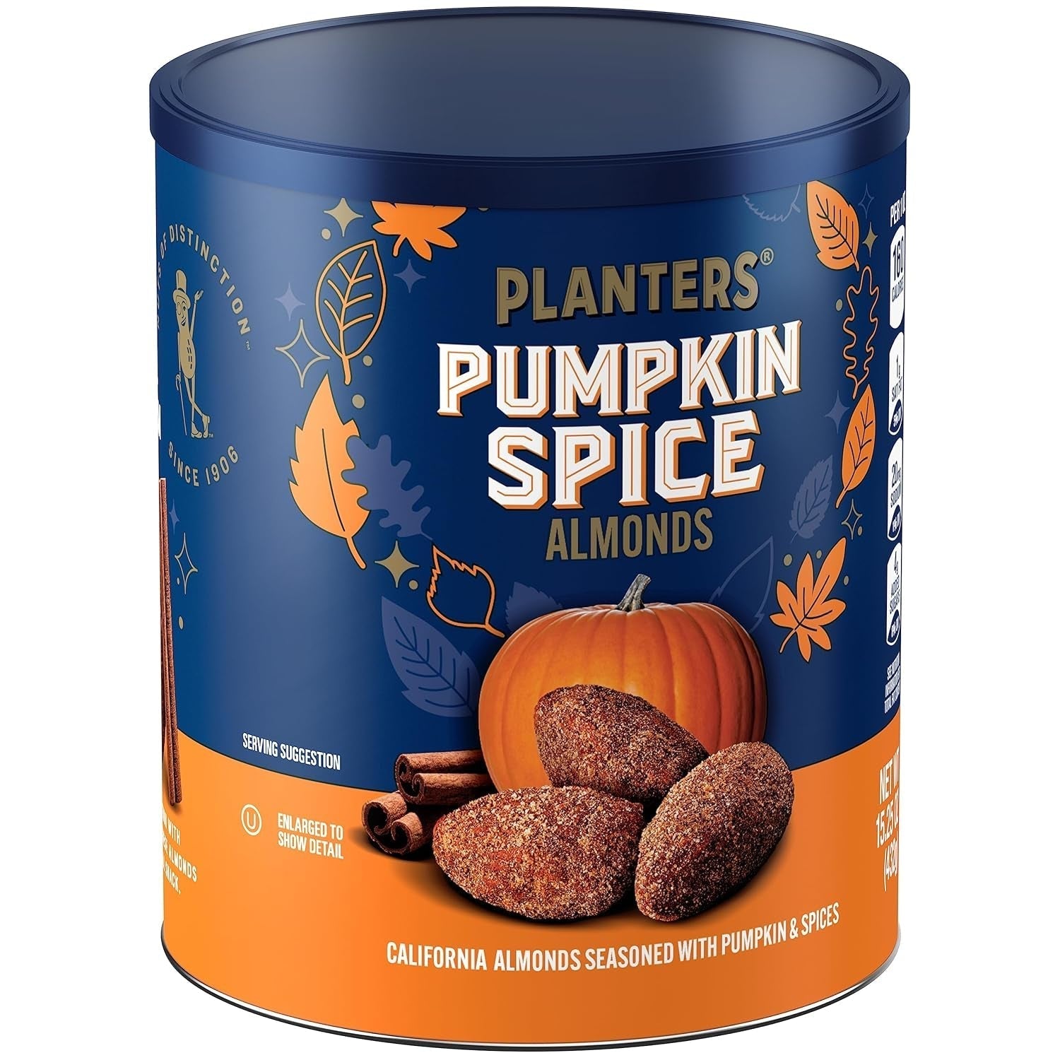 Fall Edition Pumpkin Spice Almonds, Pumpkin Spice Snacks, Cooking & Baking Nuts & Seeds, Flavored Almonds, Seasonal Nuts, Fall Party Snacks, Plant-Based Protein, 15.25 Oz Canister