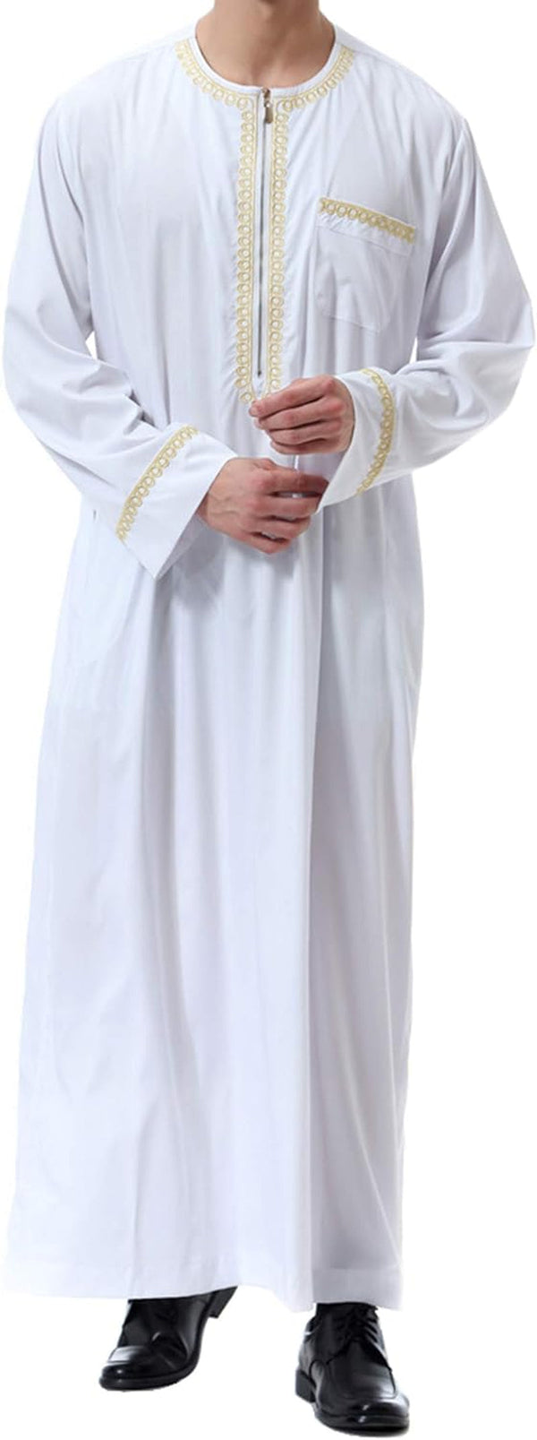 Islamic Mens Clothing Kaftan Maxi-Muslim Male Shirt Long Sleeve Abaya Dubai Cotton…