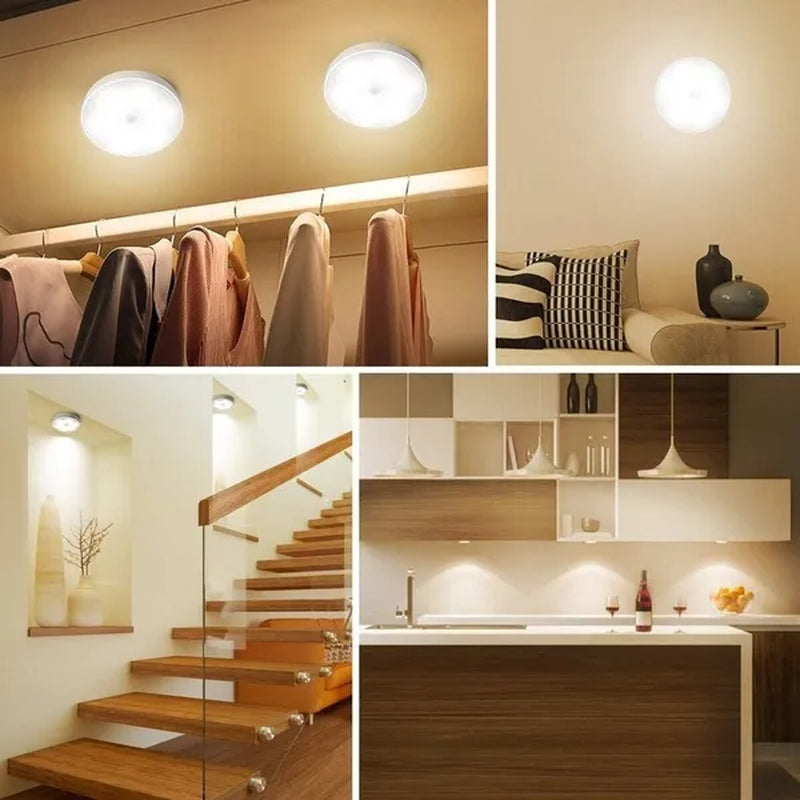 Rechargeable USB Motion Sensor Night Light Smart Motion Detection LED Closet Cabinet Lights LED Emergency Recharging Lights for Bedroom Kitchen Hallways Bathroom for Halloween Christmas Birthday Family Party Making Atmosphere Lights (1/2/3/6 Pack)