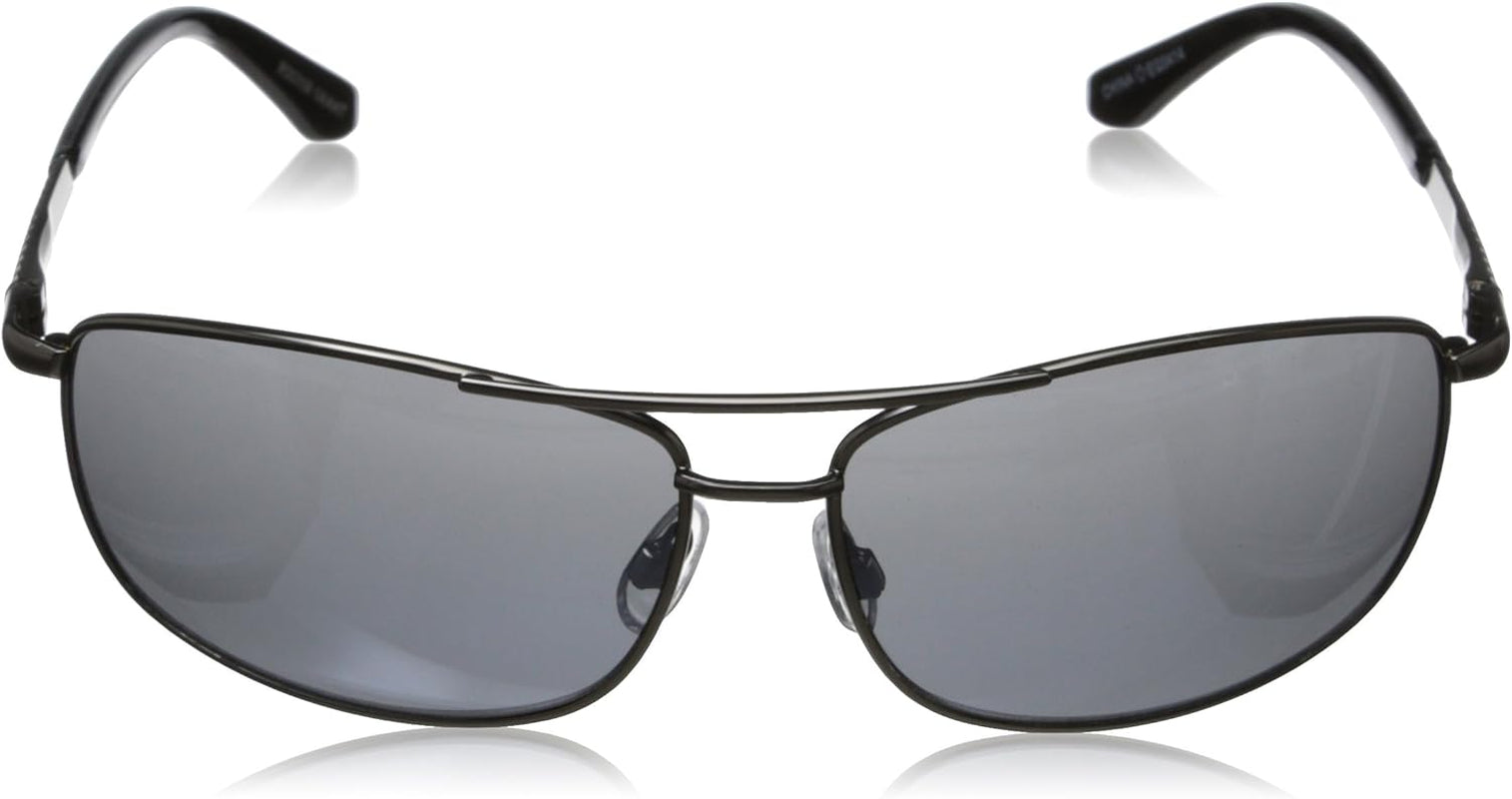 Men's Oscar Wrap Sunglasses, Gunmetal/Smoke, 64 mm