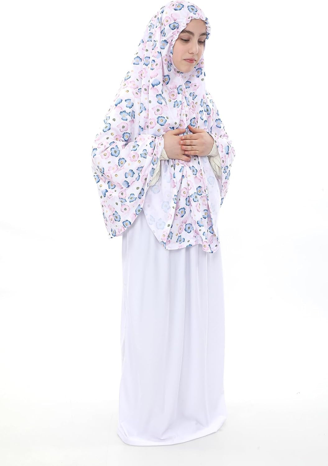 Prayer Set for Muslim Girls, Two Pieces Prayer Set, Set of 3 Pieces(Skirt, Scarf, Rosary) Suitable for 5 to 13 Years