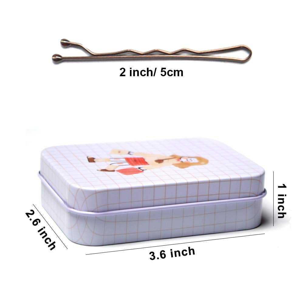 Hair Bobby Pins Brown with Cute Case, 200 CT Bobby Pins for Buns, Premium Hair Pins for Kids, Girls and Women, Great Hair Pins for Thick Hair and Thin Hair, 2 Inch (Brown)