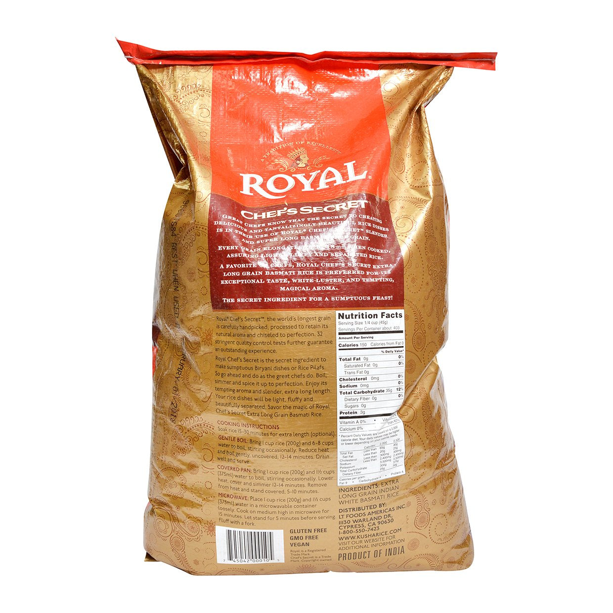 Chef'S Secret Extra Long Grain Basmati Rice, 40 Pound
