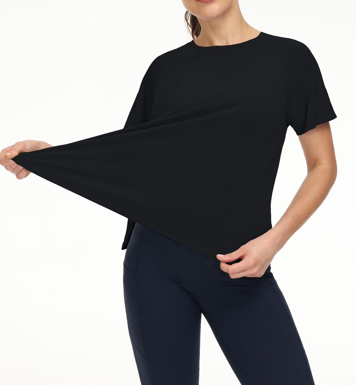 Women'S Short Sleeve Workout Shirts Breathable Yoga T-Shirts with Side Slits Athletic Tee Tops