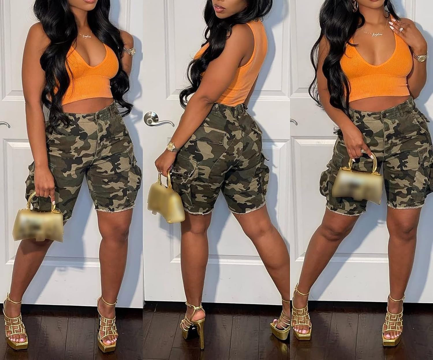 Camo Shorts Women,Camouflage Shorts for Women,Bgreen