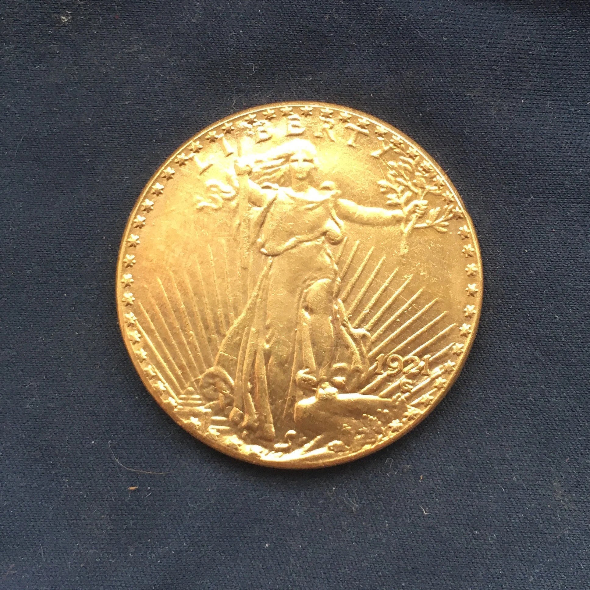 Exquisite United States of America *1921* 20 Dollars - Saint Gaudens / Gold Effect / USA Coins Masters Coins
