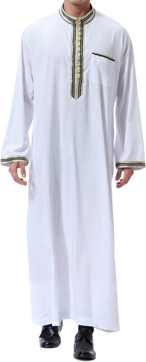 Islamic Mens Clothing Kaftan Maxi-Muslim Male Shirt Long Sleeve Abaya Dubai Cotton…