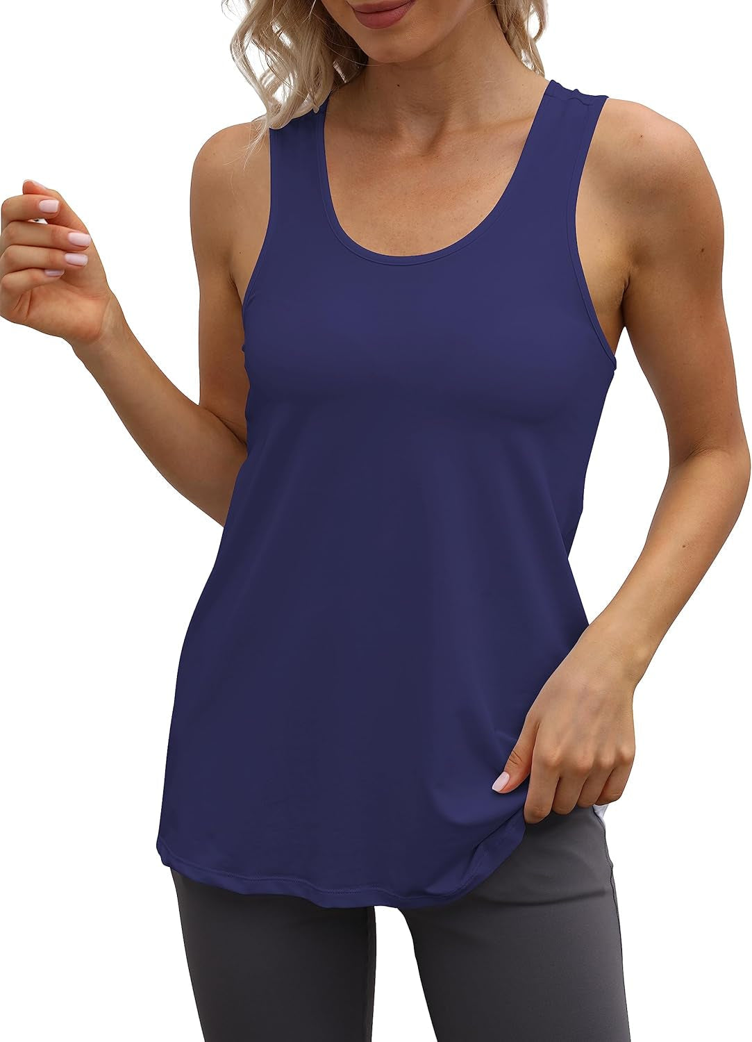 Womens Workout Athletic Tank Tops Loose Gym Yoga Racerback Sleeveless Running Sports Shirts Tops
