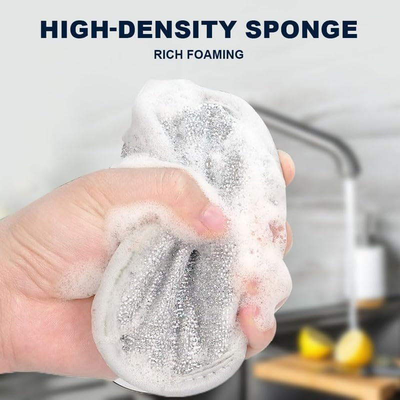 2025 New Multifuctional Wire Dishwashing Rags for Wet and Dry, round Multipurpose Double Layer Non Scratch Wire Dishcloth Cleaning Washing Cloth for Kitchen Sinks Household Supplies (3 Pack)