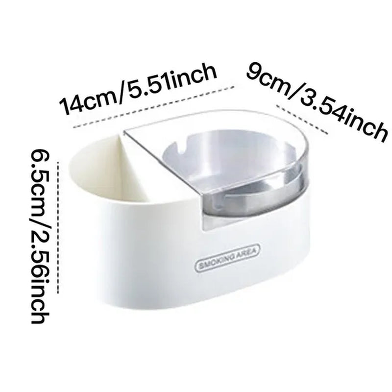Stainless steel wall-mounted ashtray with lid,cigarette Storage Rack Creative Bathroom Wall Stainless Steel Ashtray