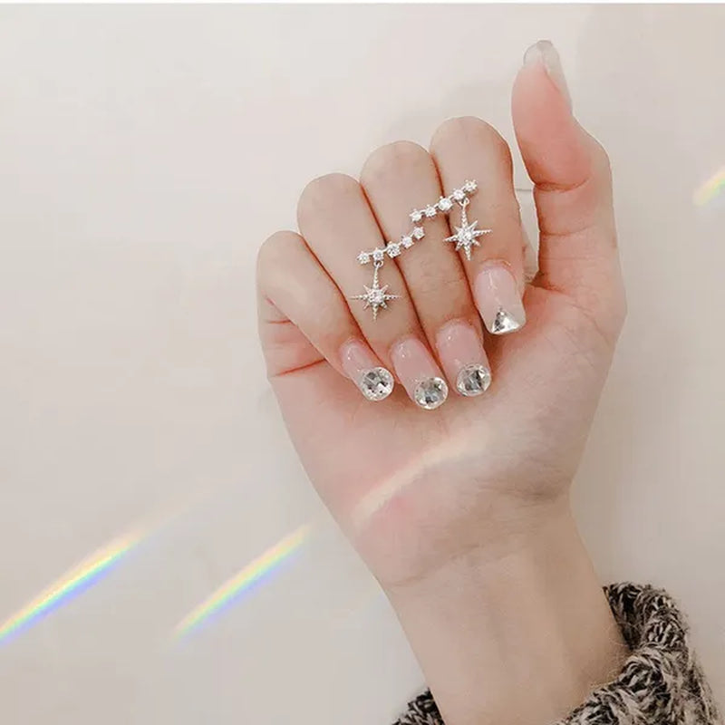 1 Pairs 925 Sterling Silver Stud Earrings New Fashion Snowflake Earrings Diamond Earrings