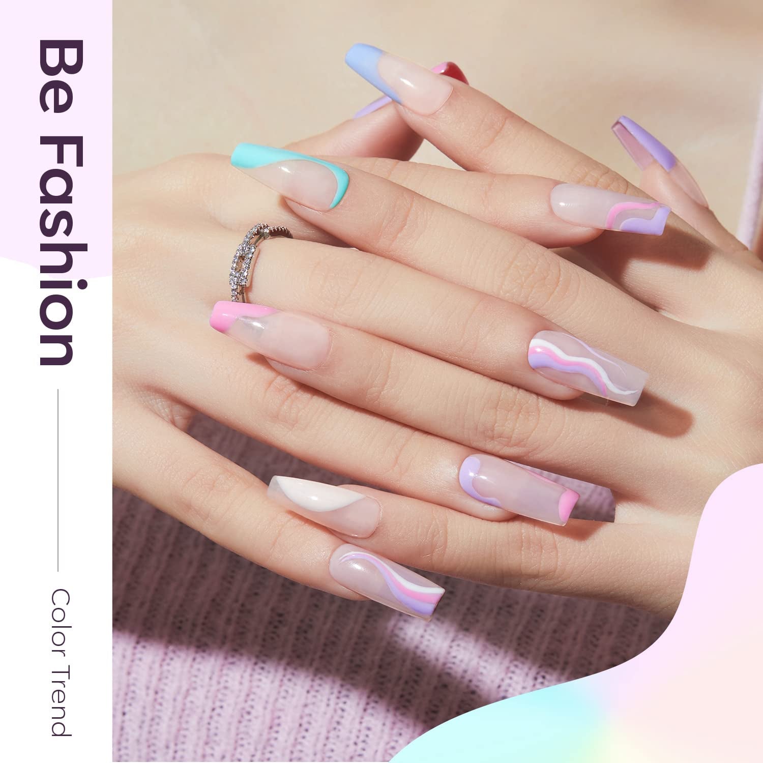 Gel Nail Polish Set, 6 Colors Easter Pastel Gel Polish Set with Nail Art Liner Brush, Soft Pink White Light Purple Blue Green Nude Spring Painting Nail Gel Polish Kit Mani DIY Salon Gifts