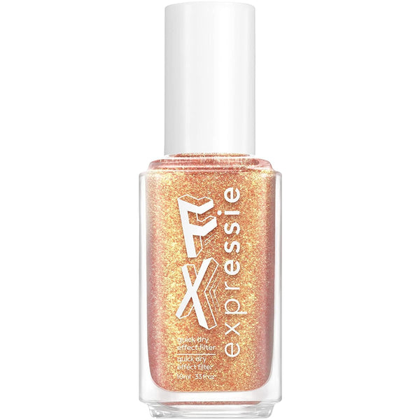 expr™ nail polish, 24k FX Top Coat, Expr FX collection, gold glitter shimmer, 8-free vegan gold glitter, 8-free vegan 0.33 fl oz