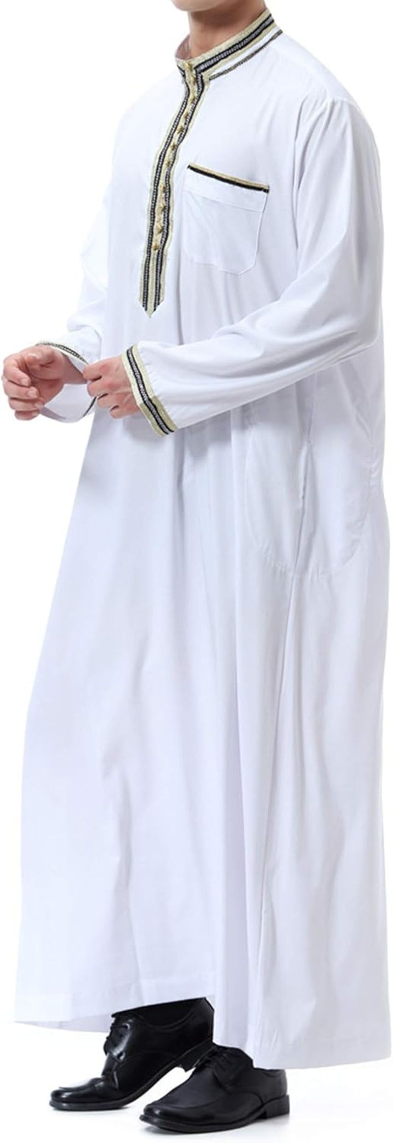 Islamic Mens Clothing Kaftan Maxi-Muslim Male Shirt Long Sleeve Abaya Dubai Cotton…