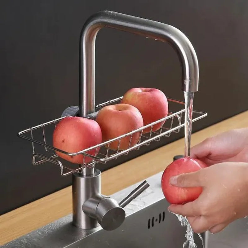 Adjustable Bathroom Faucet Storage Rack Drainage Shelf Kitchen Sponge Dish Cloth Finishing Rack Shower Shelves Bathroom Accessories