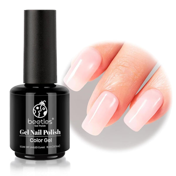 Beetles Neutral Gel Nail Polish 15Ml Jelly Nude Pink Gel Polish Set Sheer Pink Soak off UV LED Translucent Effect French Nail Art Spring Summer Manicure Gift for Women