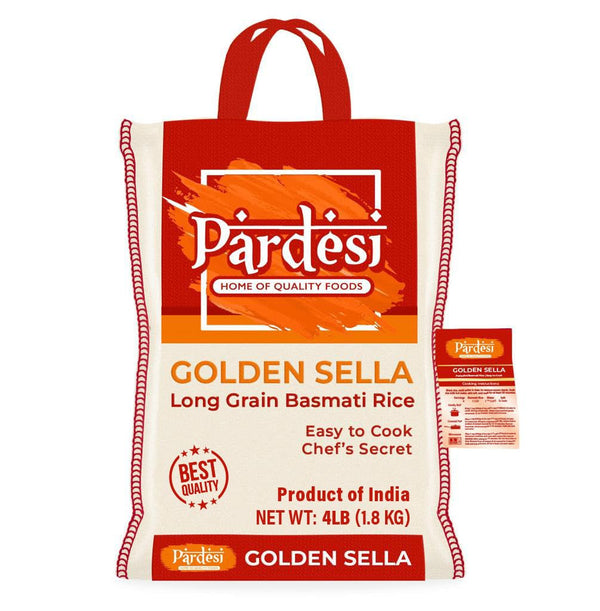 Basmati Golden Sella Parboiled Rice 4LB - Easy to Cook - Low Glycemic Index
