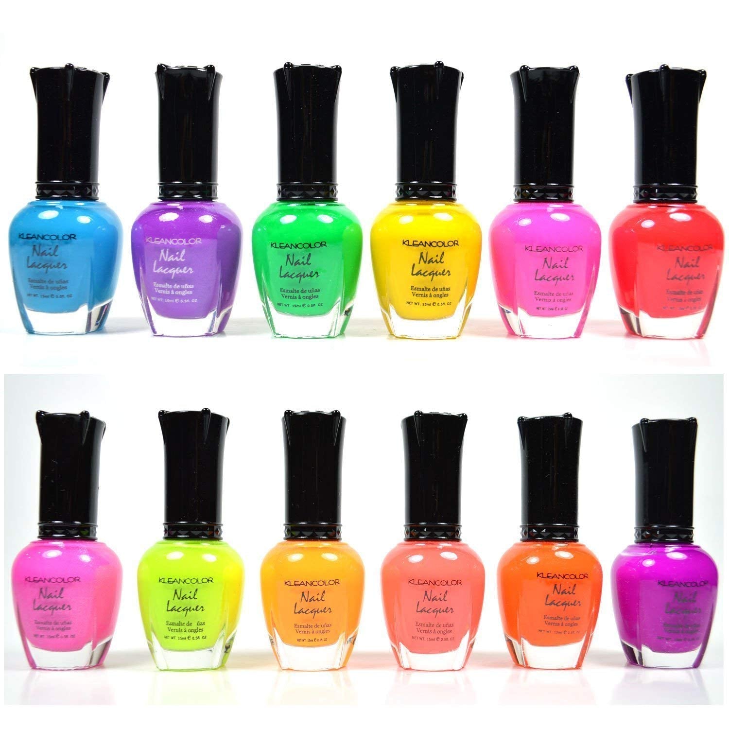 NEON COLORS 12 FULL COLLECTION SET NAIL POLISH LACQUER
