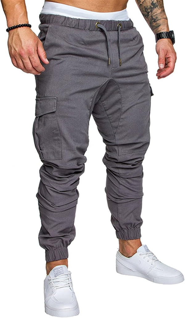 Mens Fashion Joggers Sports Pants Athletic Workout Trousers Casual Cargo Pants