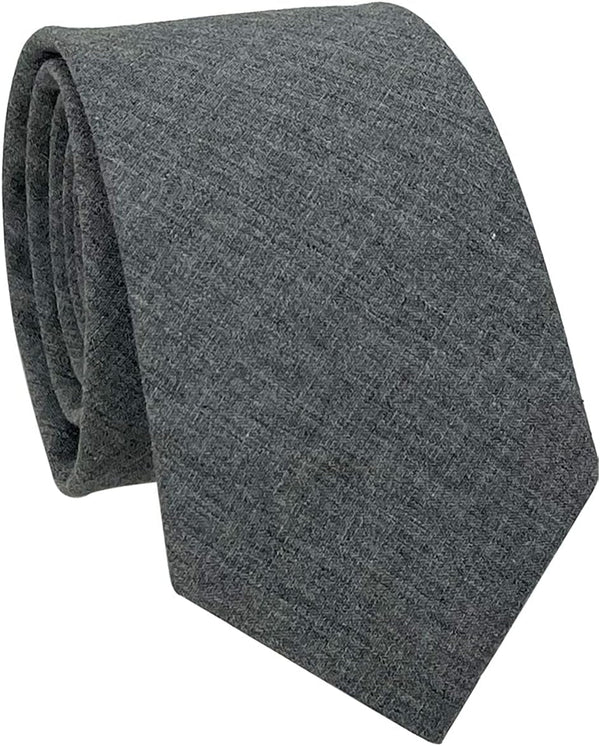 Mens Solid Color Necktie Cotton Neck Tie for Men