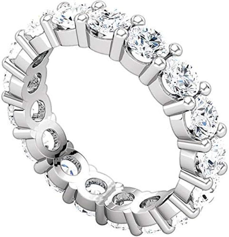 5 Carat (Ctw) 14K White Gold round Diamond Ladies Eternity Wedding Anniversary Stackable Ring Band Luxury Collection (D-E Color VS1-VS2 Clarity)