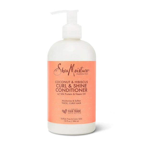 Curl & Shine Conditioner Coconut & Hibiscus, for Thick, Curly Hair to Moisturize & Soften, 13 Oz