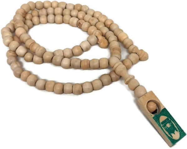Muslim Wooden Tasbih 99 Rosary Beads Amn081 Printed Picture Tag Islam Prayer Zikr Misbaha Ramadan Gift (Beige)