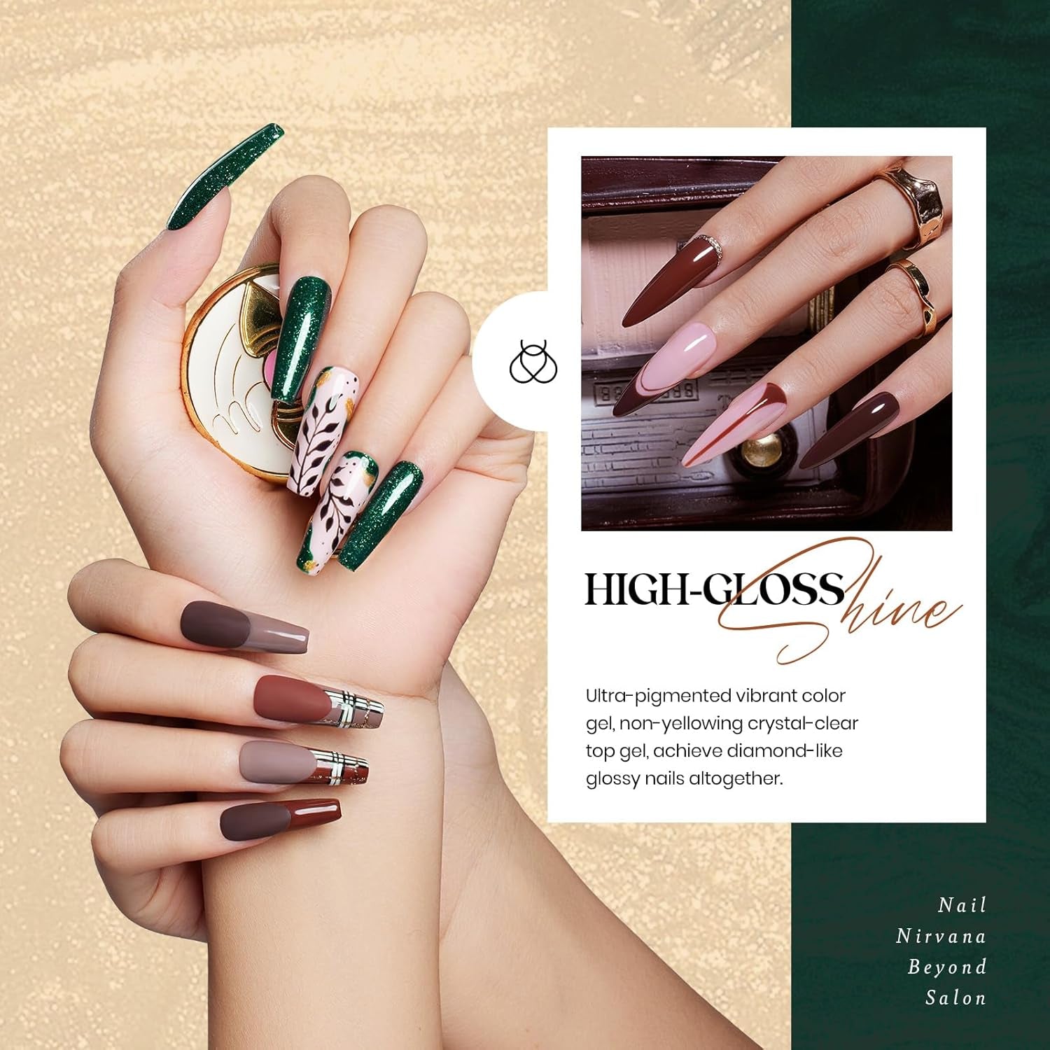 Beetles Gel Nail Polish Set, 23 PCS 20 Colors Gel Nail Polish Kit Green Red Blue Glitter Gold Brown with Base Coat Glossy Matte Top Coat Gel Polish Soak off Uv Valentines Gifts for Women